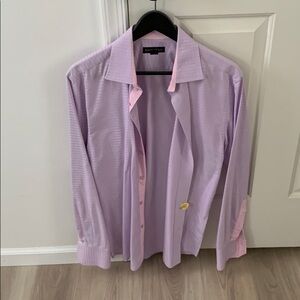 Evolution men’s purple and pink button down, small